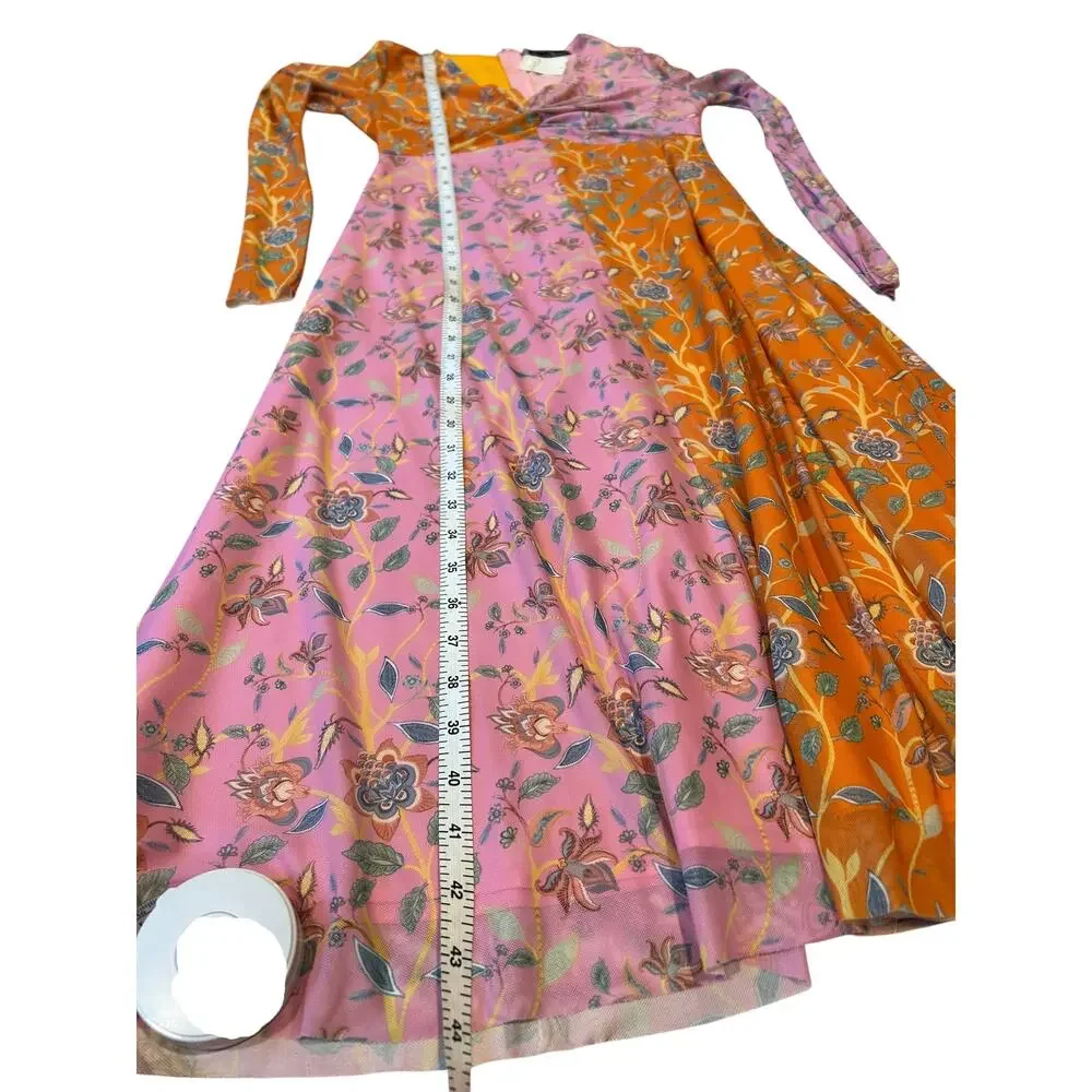 NWT FREE PEOPLE Rachel Antonoff Olivia Mesh Dress Pink Orange Floral Women's 4